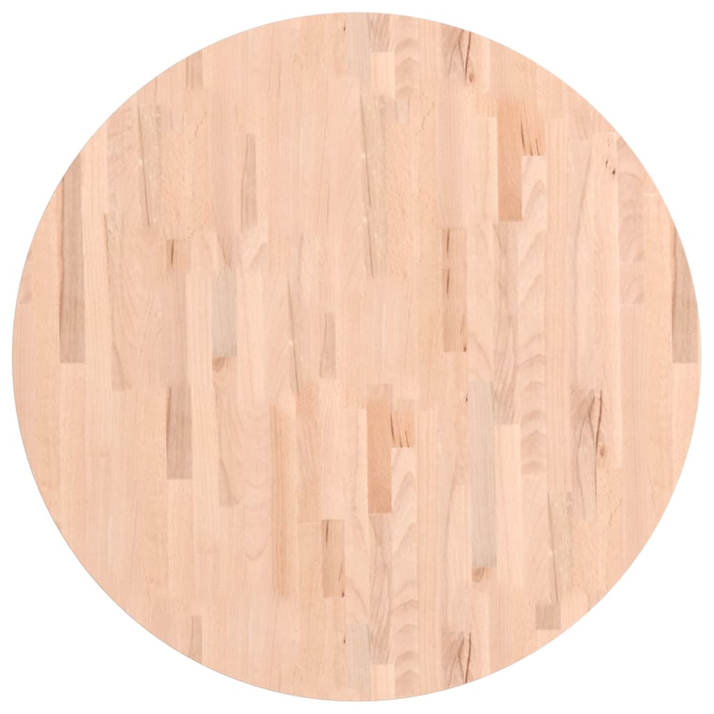 vidaXL Tischplatte Ø90x2,5 cm Rund Massivholz Buche