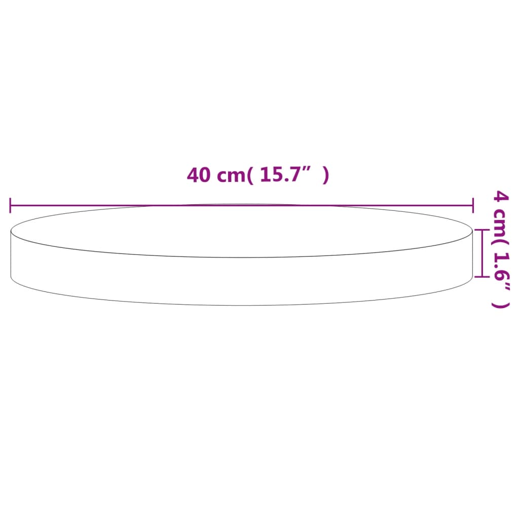 vidaXL Plateau de table Ø40x4 cm Rond Hêtre Massif