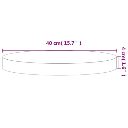 vidaXL Plateau de table Ø40x4 cm Rond Hêtre Massif