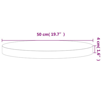 vidaXL Tischplatte Ø50x4 cm Rund Massivholz Buche