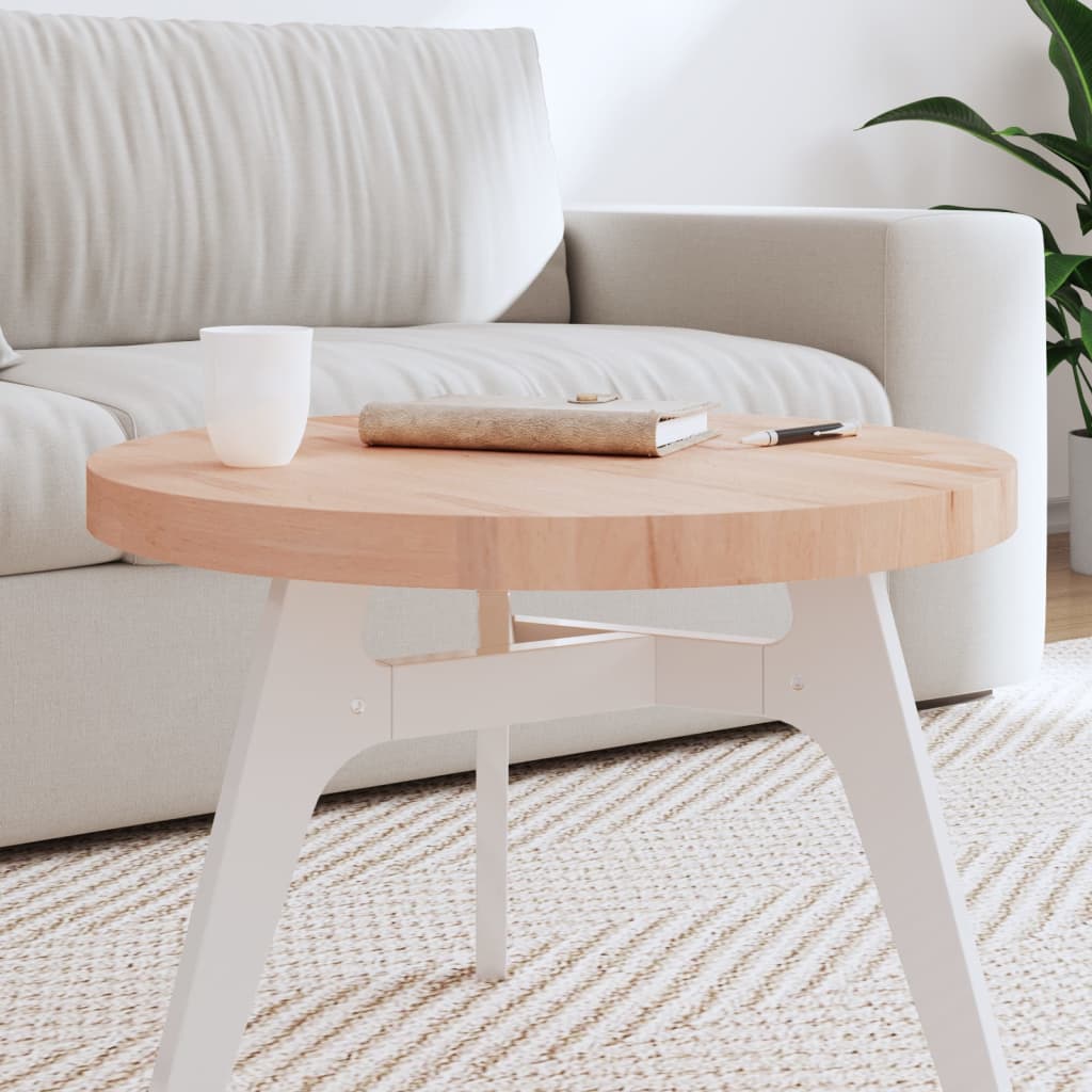 vidaXL Tischplatte Ø60x4 cm Rund Massivholz Buche