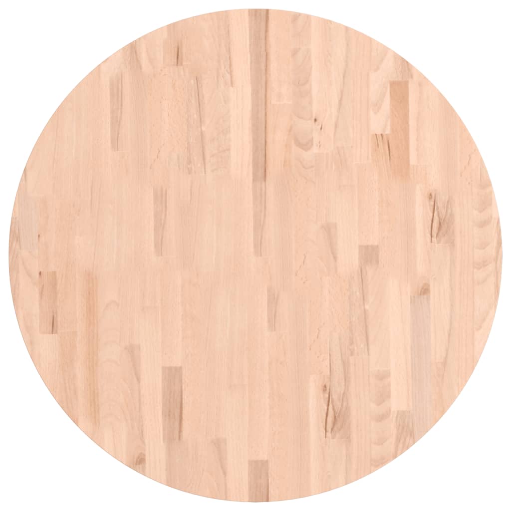 vidaXL Tischplatte Ø80x4 cm Rund Massivholz Buche
