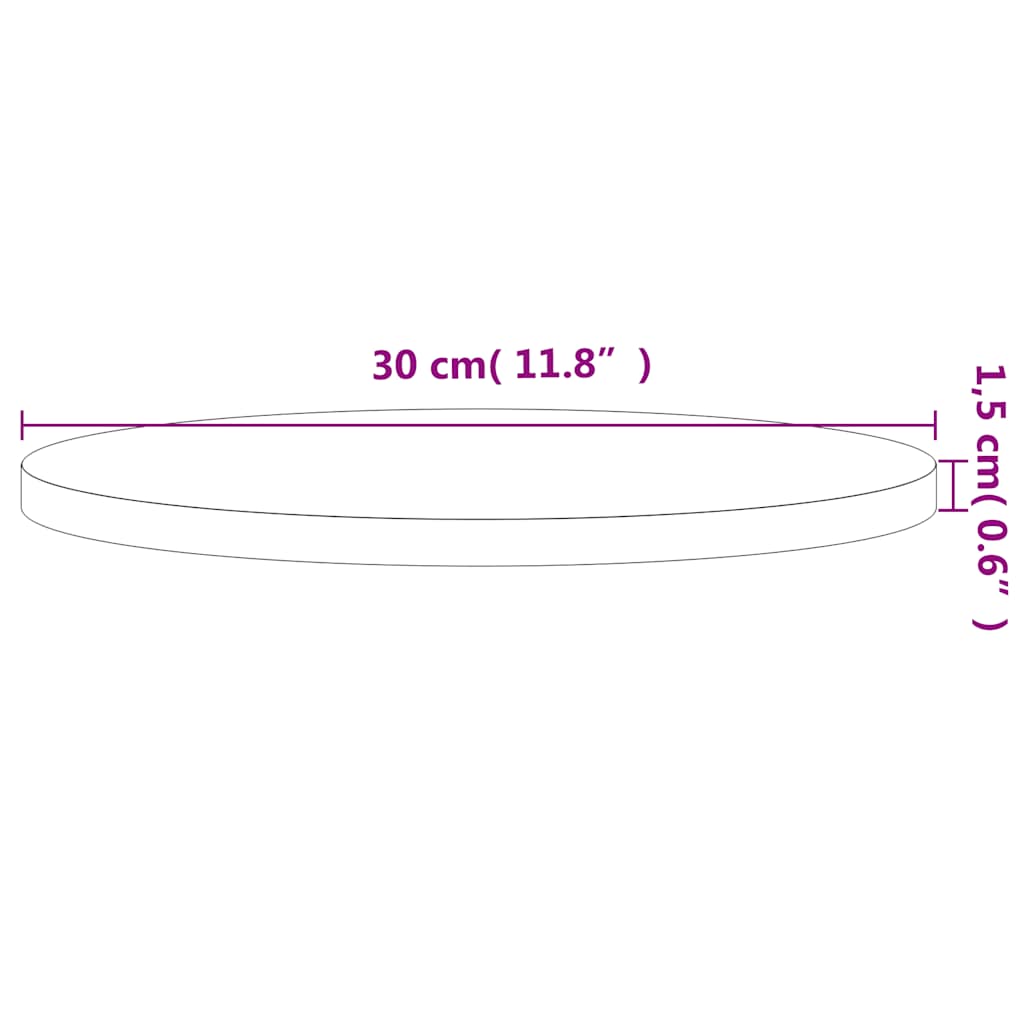 vidaXL Tischplatte Ø30x1,5 cm Rund Massivholz Buche