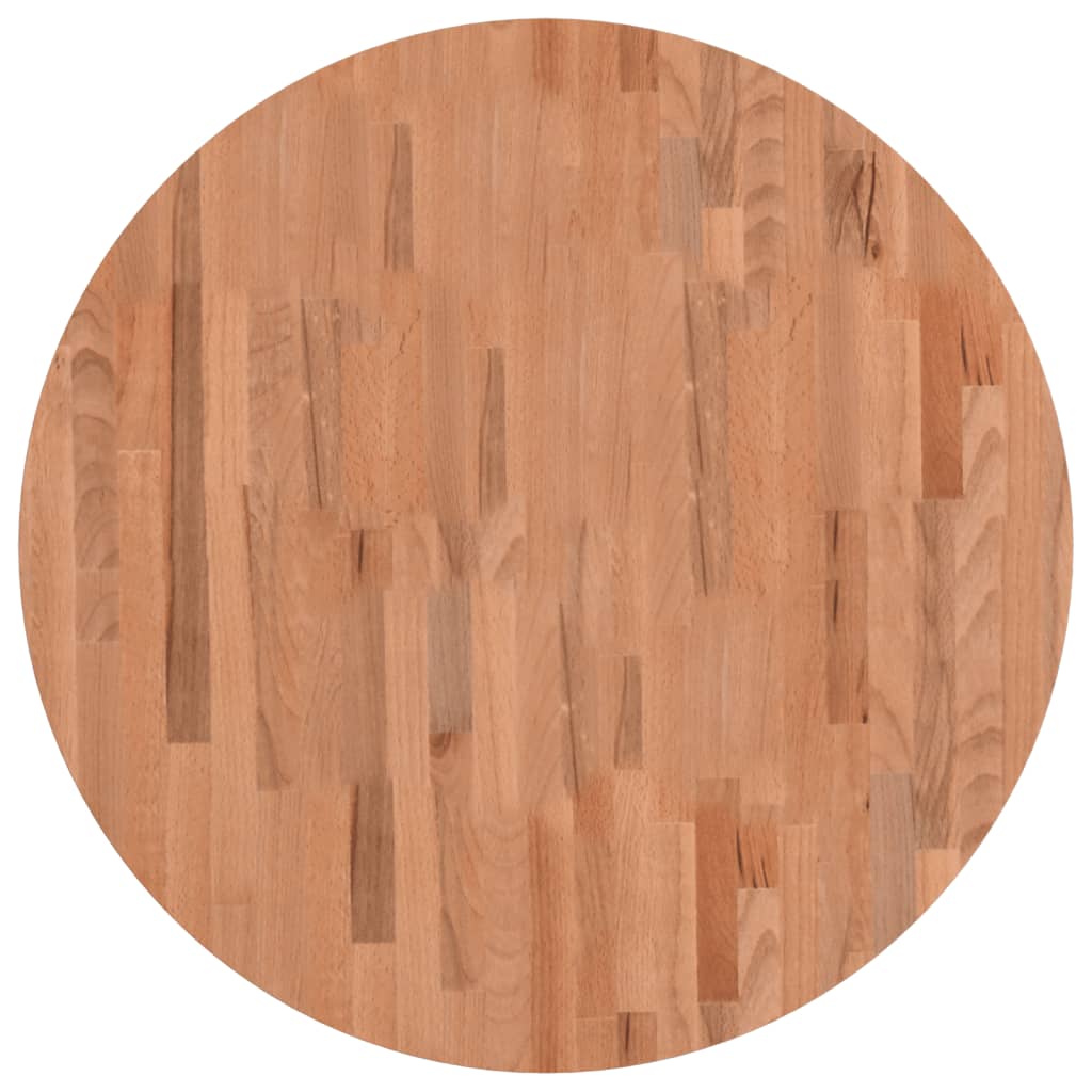 vidaXL Plateau de table Ø80x1,5 cm rond bois massif hêtre