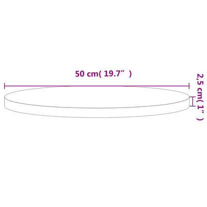 vidaXL Tischplatte Ø50x2,5 cm Rund Massivholz Buche