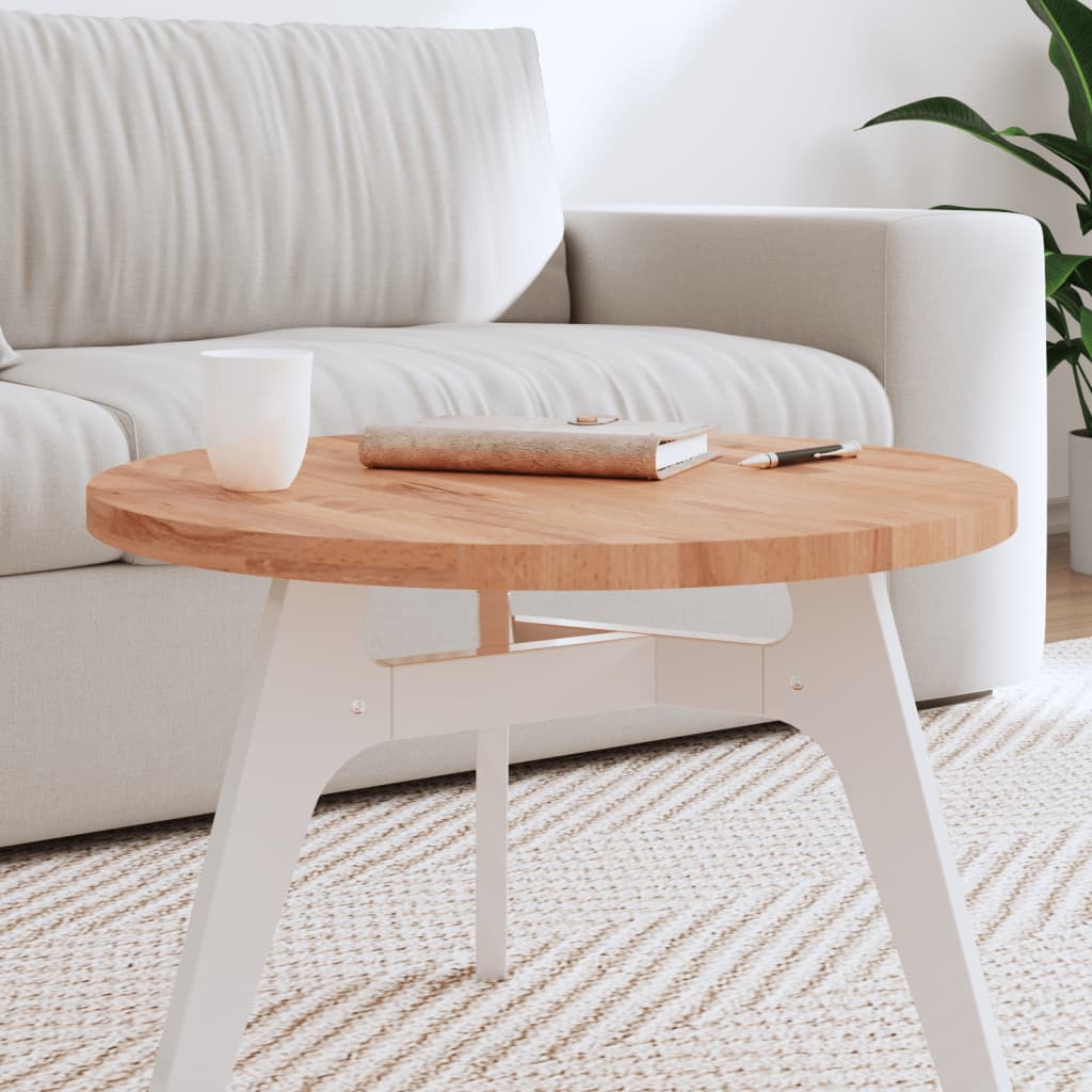 vidaXL Plateau de table rond Ø 60 x 2,5 cm en hêtre massif