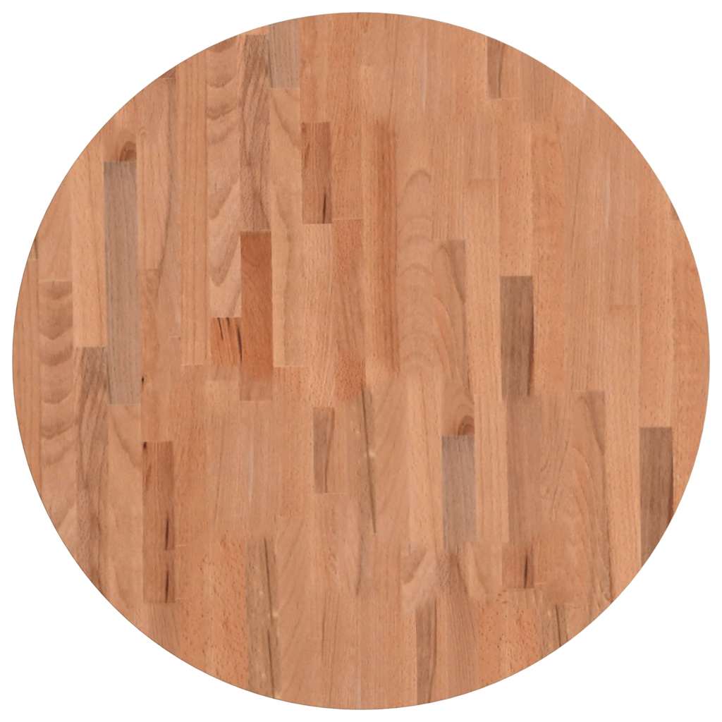 vidaXL Tischplatte Ø70x2,5 cm Rund Massivholz Buche