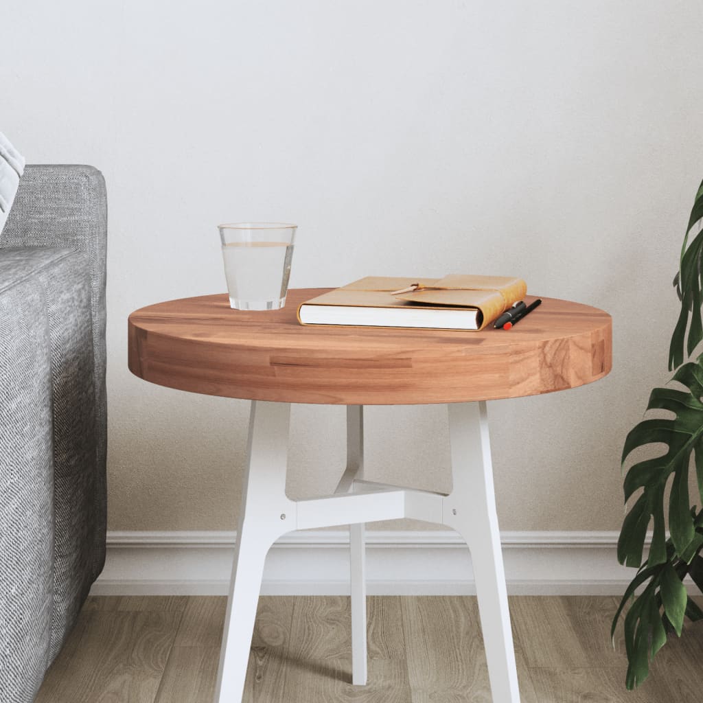 vidaXL Plateau de table Ø40x4 cm Rond en bois de hêtre massif