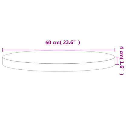 vidaXL Plateau de table Ø60x4 cm Rond Hêtre massif