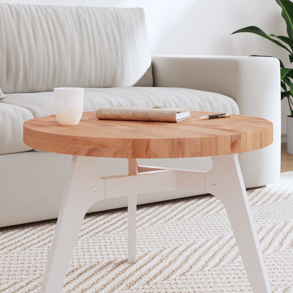 vidaXL Plateau de table Ø60x4 cm Rond Hêtre massif