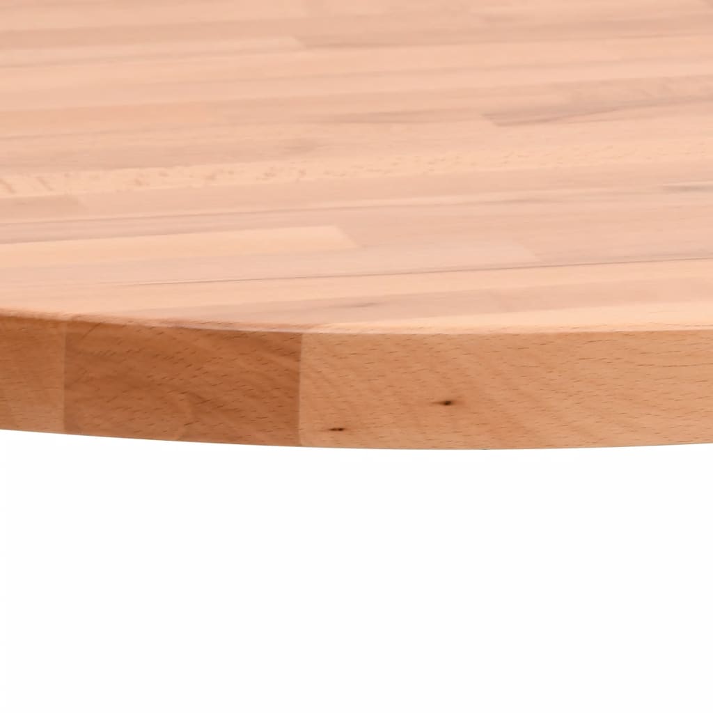 vidaXL Plateau de table Ø80x4 cm Rond Hêtre massif