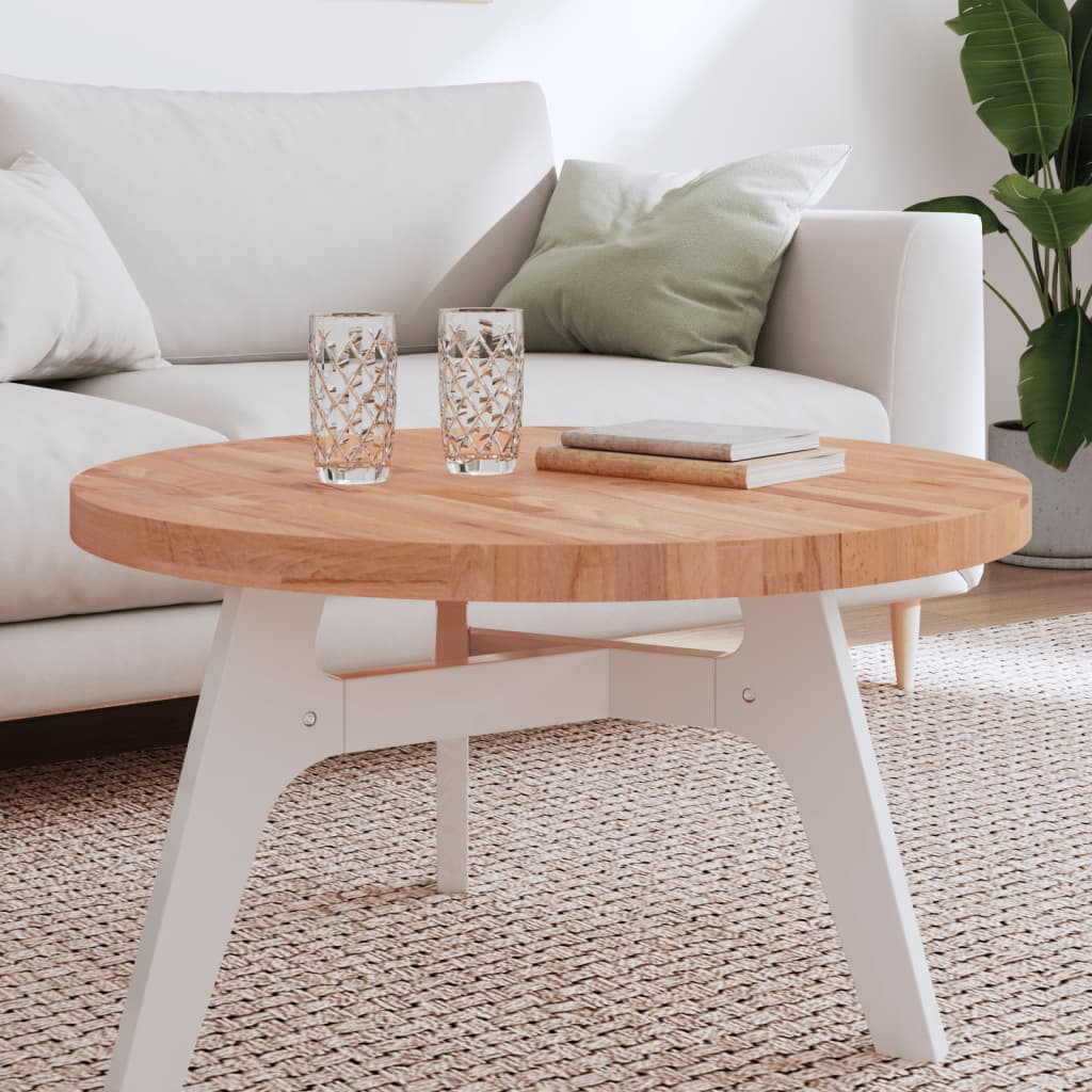 vidaXL Plateau de table Ø80x4 cm Rond Hêtre massif