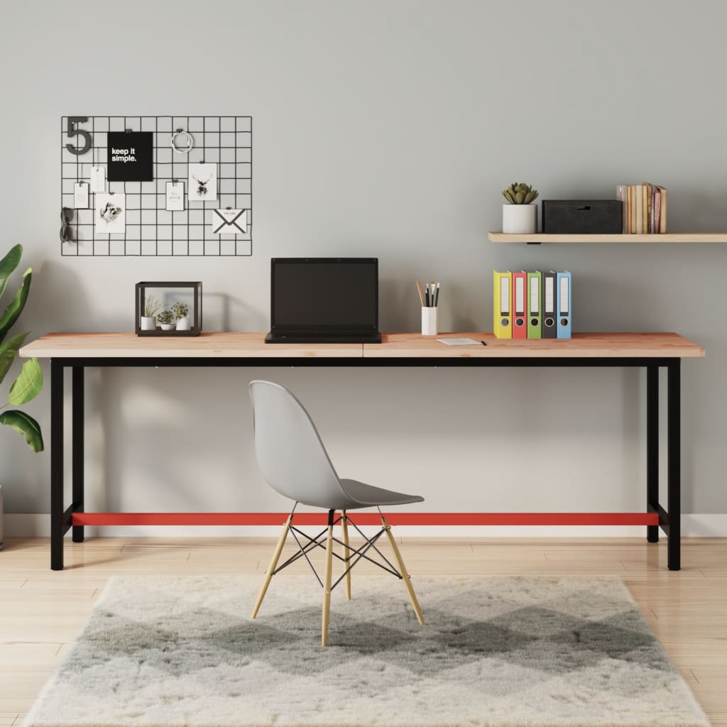 vidaXL Schreibtischplatte 220x55x2,5 cm Massivholz Buche
