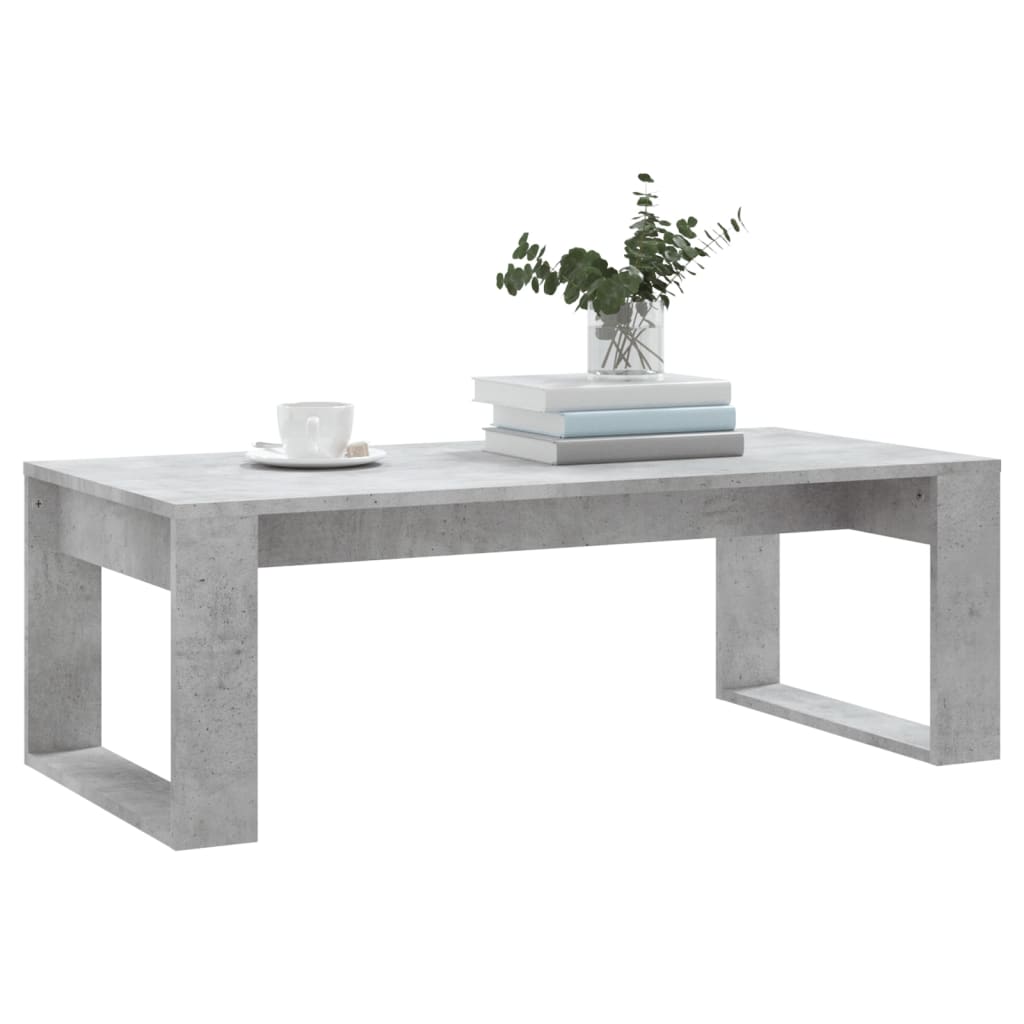 vidaXL Table basse gris béton 102x50x35 cm Aggloméré