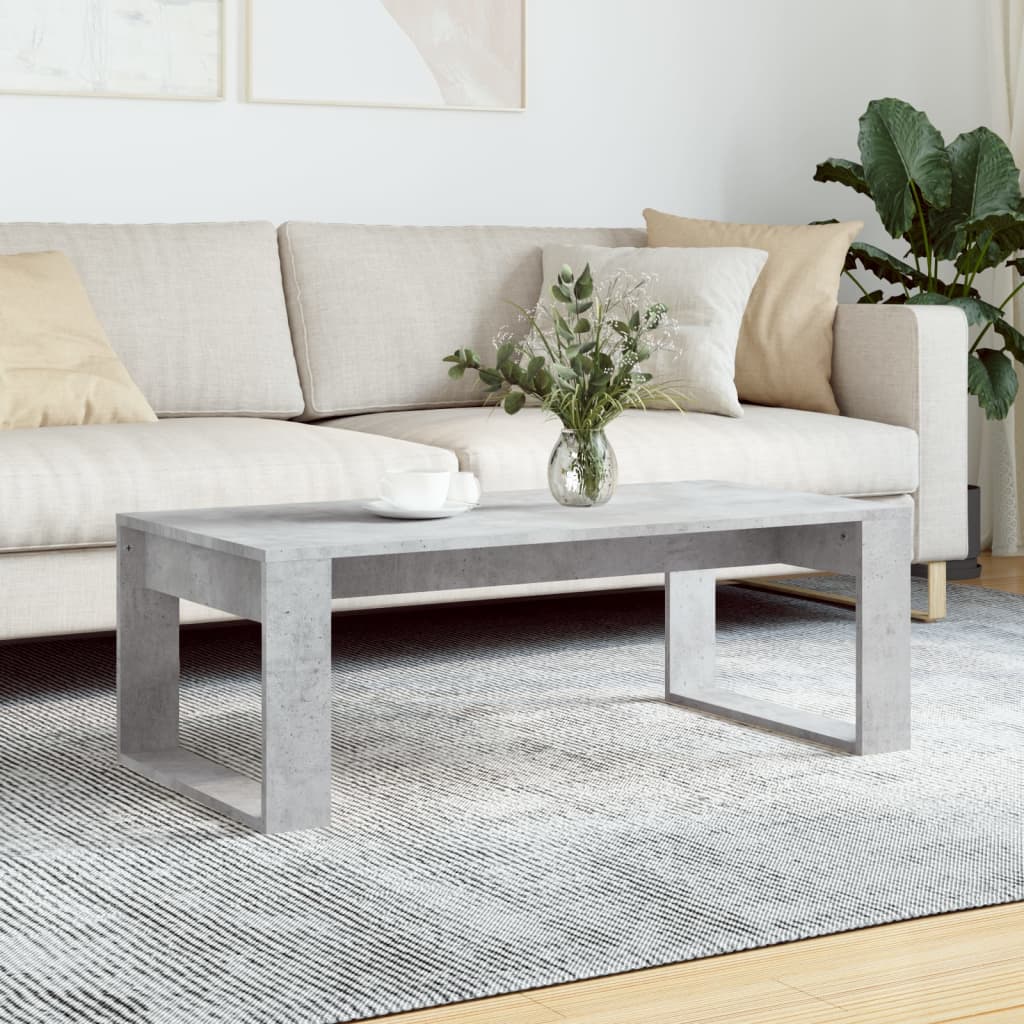 vidaXL Table basse gris béton 102x50x35 cm Aggloméré