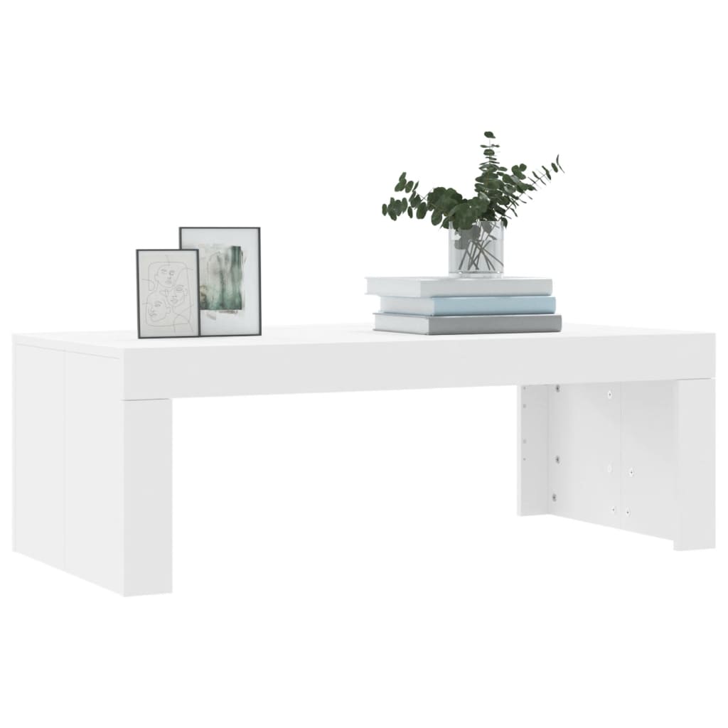 vidaXL Table basse Blanc 102x50x36 cm Bois d'ingénierie