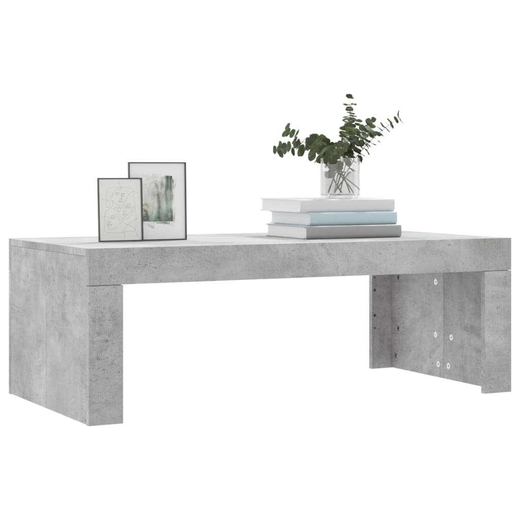 vidaXL Table basse gris béton 102x50x36 cm Aggloméré