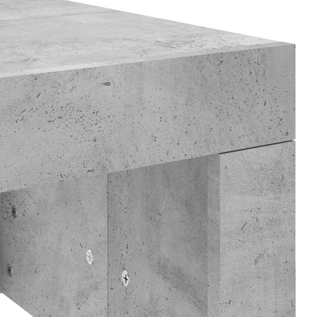 vidaXL Table basse gris béton 102x50x36 cm Aggloméré