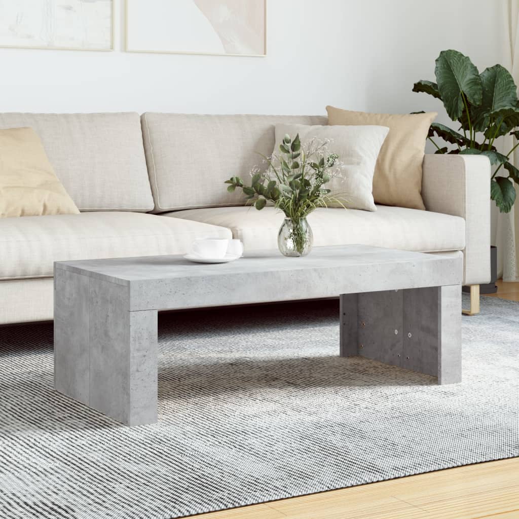 vidaXL Table basse gris béton 102x50x36 cm Aggloméré