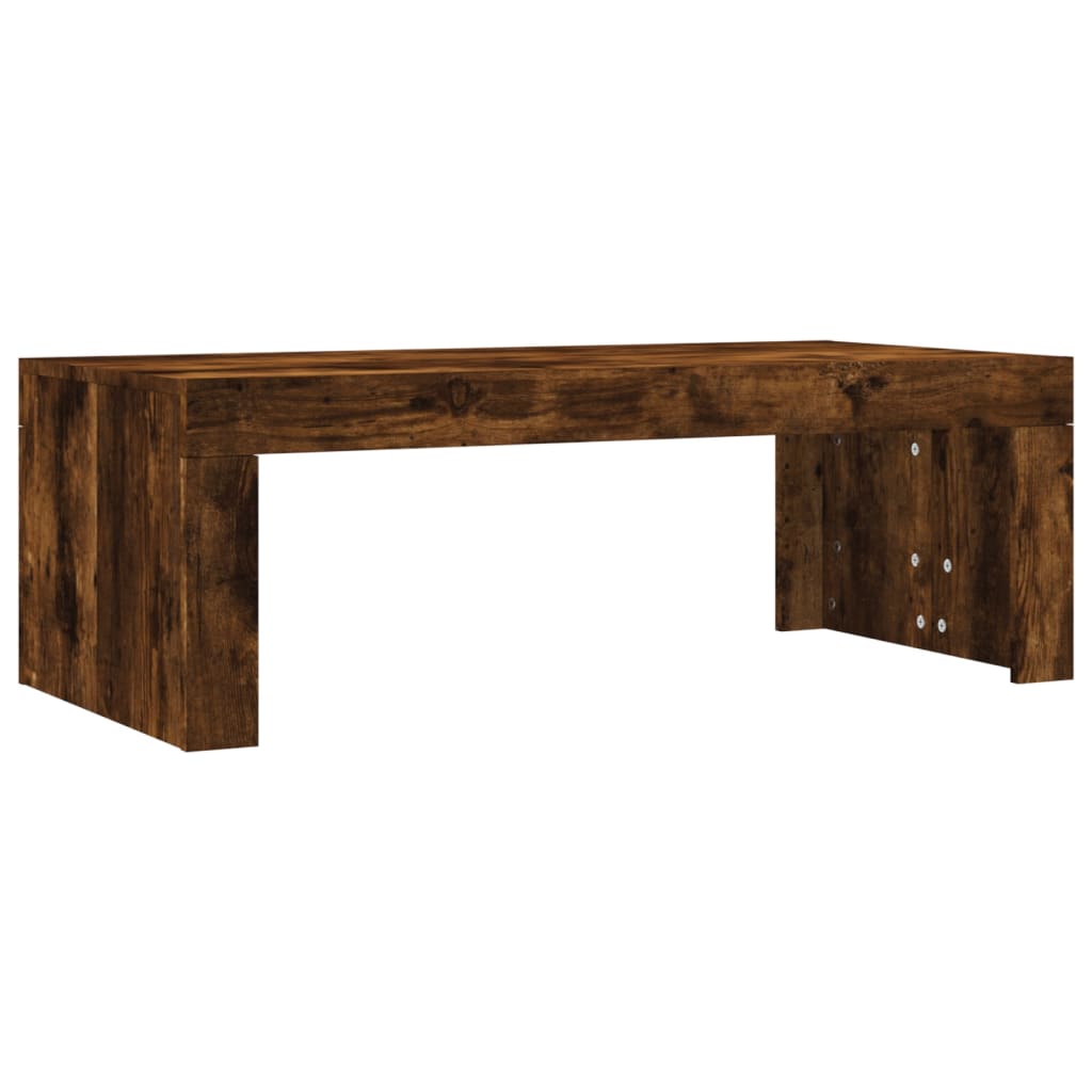 vidaXL Table basse chêne fumé 102x50x36 cm Bois d'ingénierie