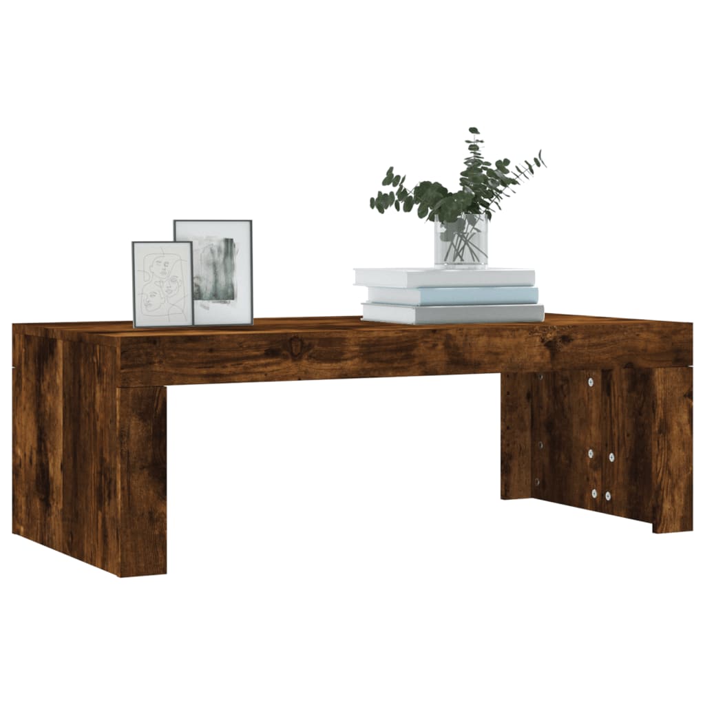 vidaXL Table basse chêne fumé 102x50x36 cm Bois d'ingénierie