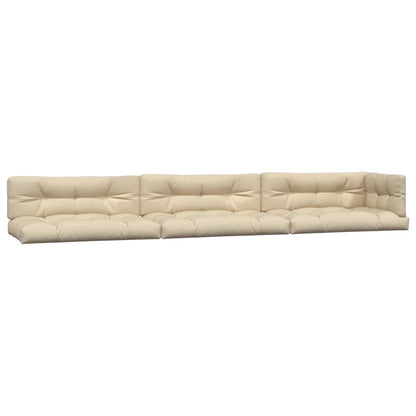 vidaXL Coussins de palette 7 pcs Tissu beige
