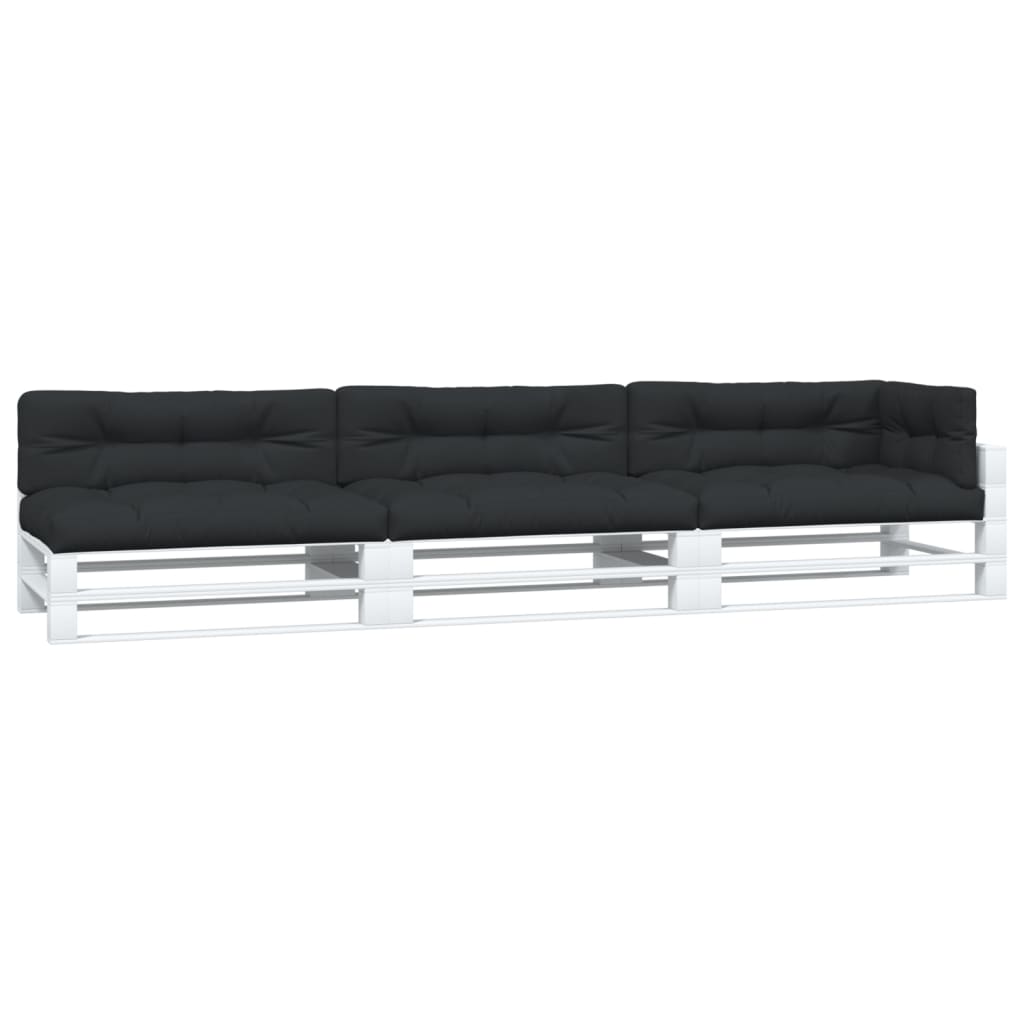 vidaXL Palettenkissen 7-tlg. Schwarz Stoff