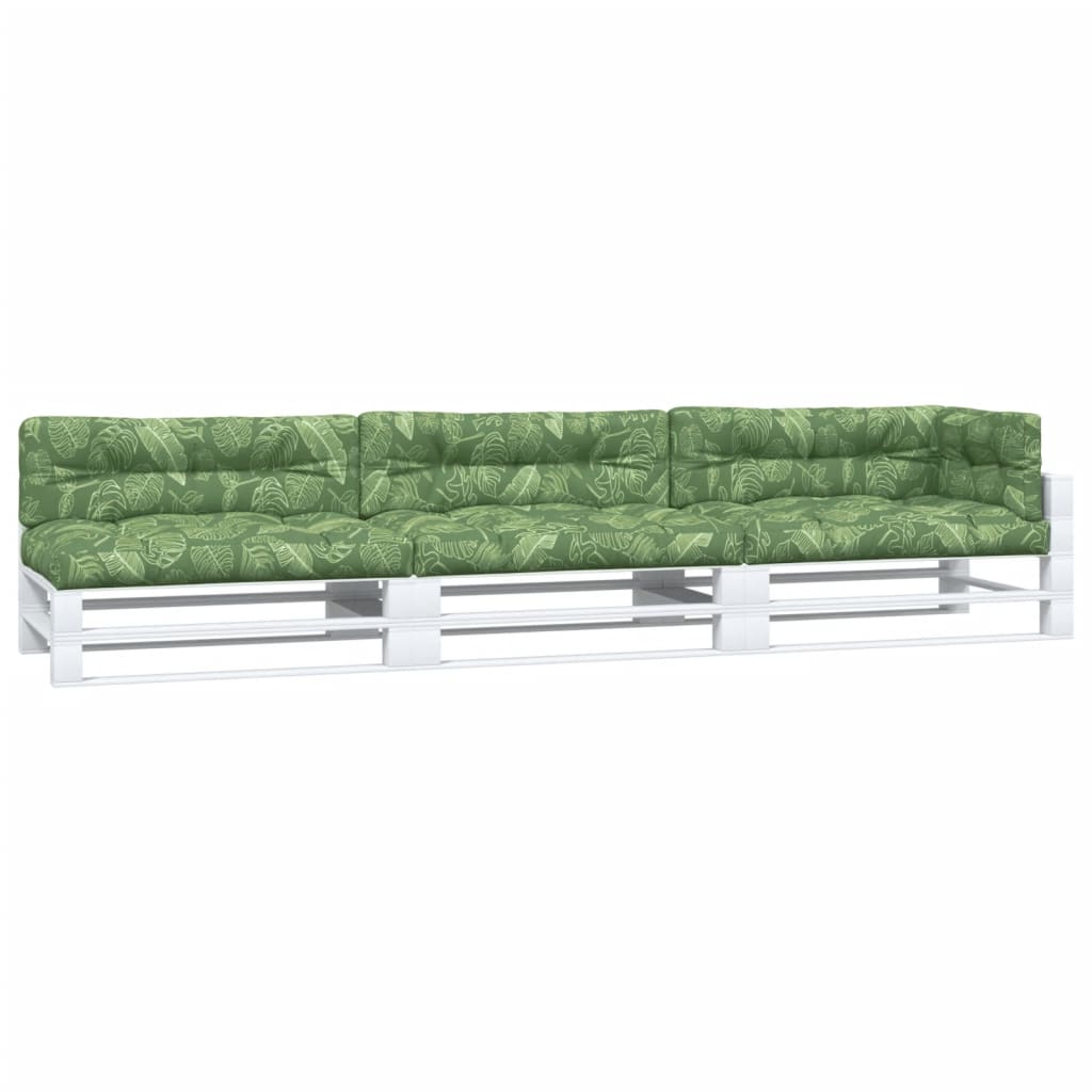 vidaXL Coussins de palette 7 pcs Motif feuilles Tissu