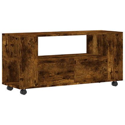 vidaXL Meuble TV chêne fumé 102x34,5x43 cm bois d'ingénierie
