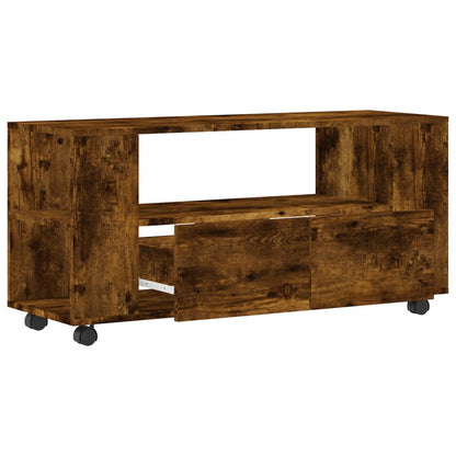 vidaXL Meuble TV chêne fumé 102x34,5x43 cm bois d'ingénierie