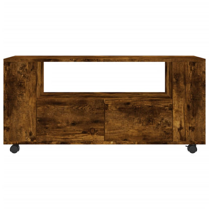 vidaXL Meuble TV chêne fumé 102x34,5x43 cm bois d'ingénierie
