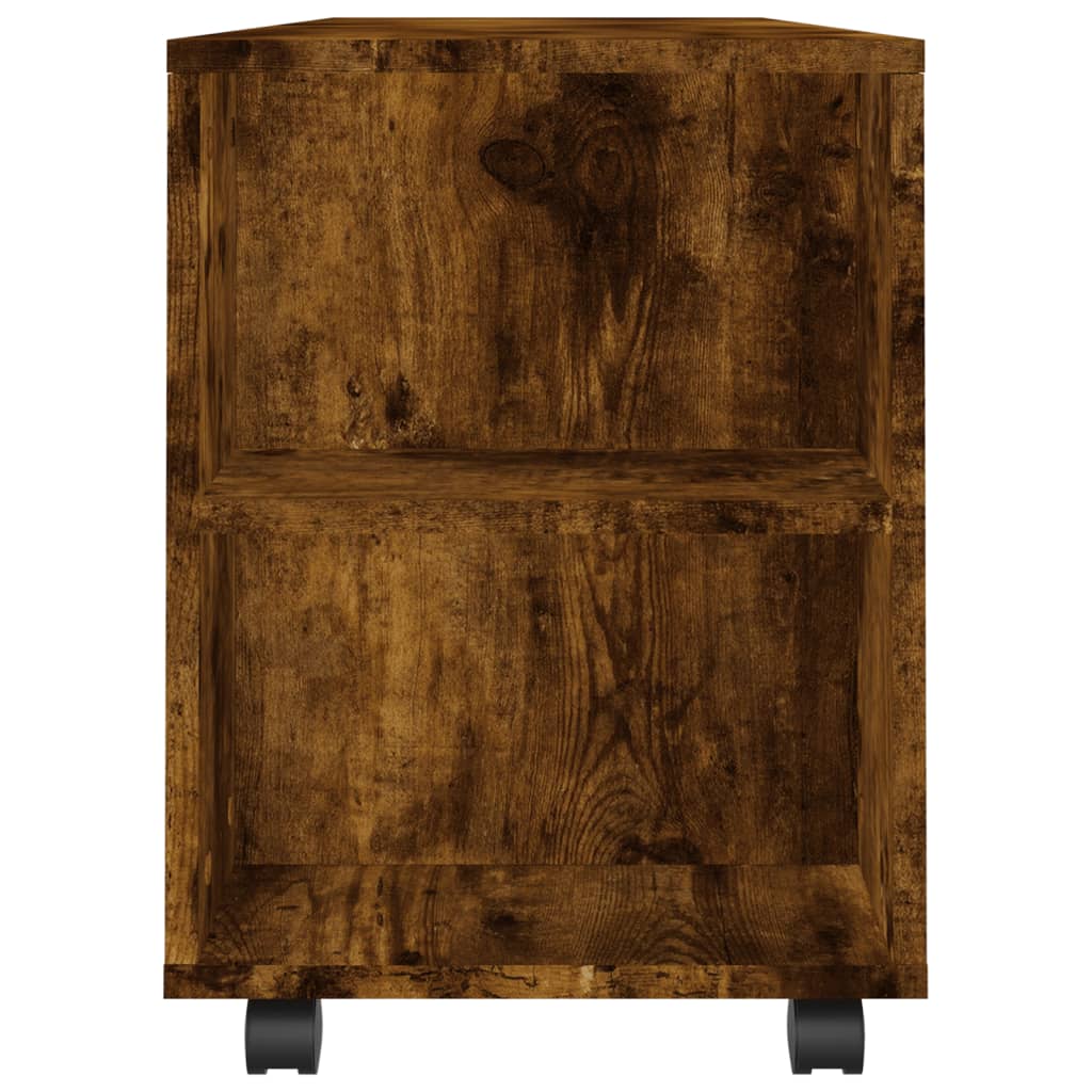 vidaXL Meuble TV chêne fumé 102x34,5x43 cm bois d'ingénierie