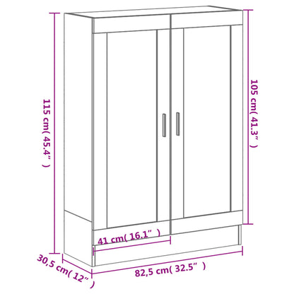 vidaXL Bücherschrank Räuchereiche 82,5x30,5x115 cm Holzwerkstoff