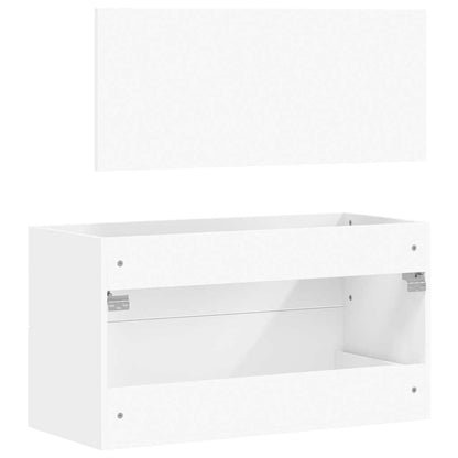 vidaXL Badschrank mit Spiegel Weiß Holzwerkstoff