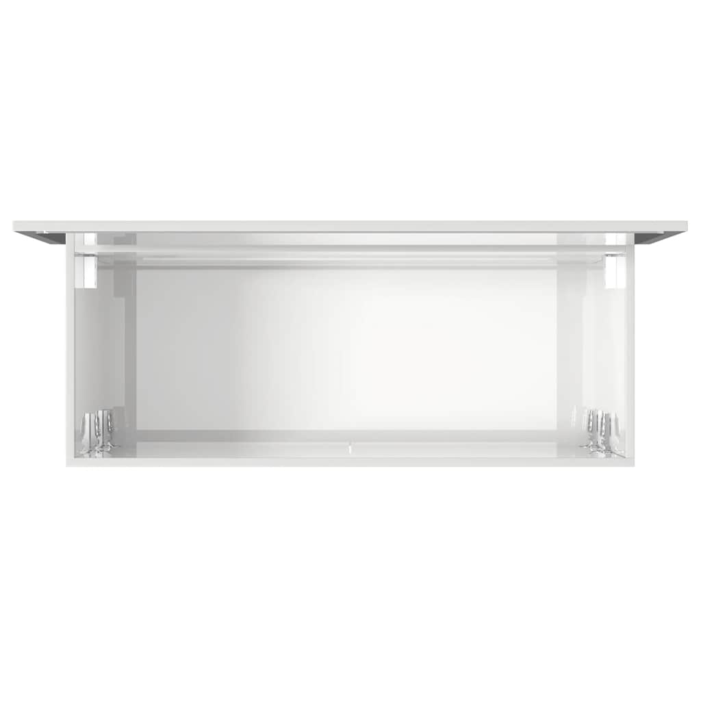 vidaXL Badschrank mit Spiegel Hochglanz-Weiß Holzwerkstoff