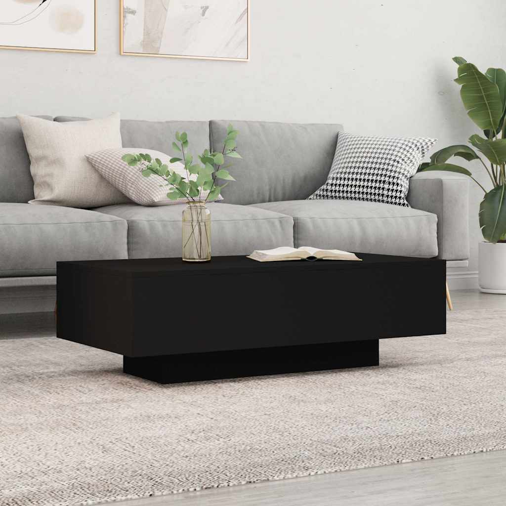vidaXL Table basse noire 100x49,5x31 cm en bois d'ingénierie