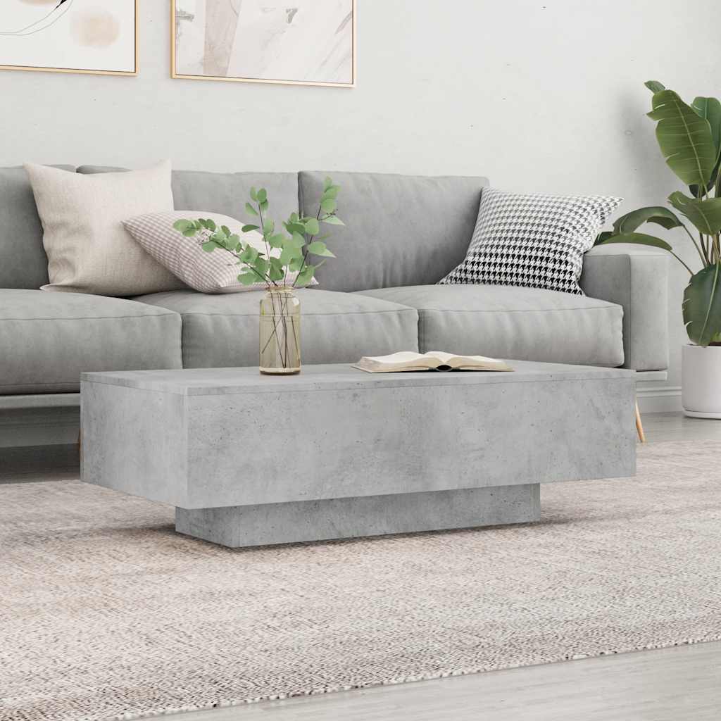 vidaXL Table basse gris béton 100x49,5x31 cm en bois d'ingénierie