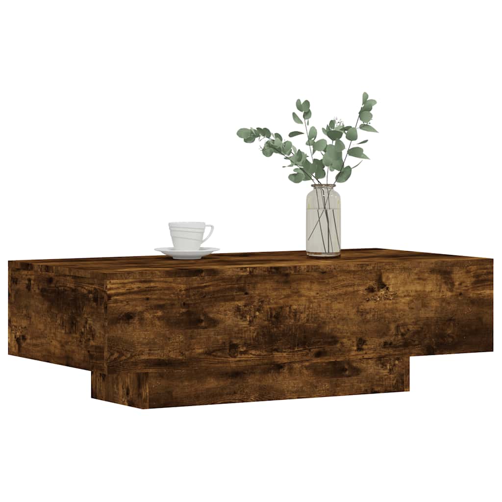 vidaXL Table basse chêne fumé 100x49,5x31 cm en bois d'ingénierie