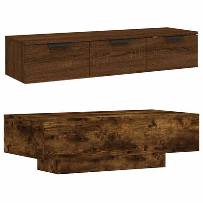 vidaXL Table basse chêne fumé 100x49,5x31 cm en bois d'ingénierie