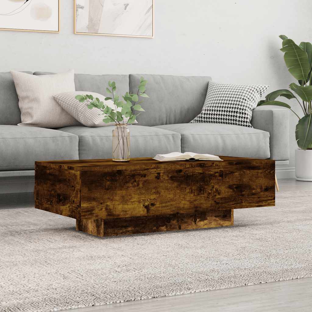 vidaXL Table basse chêne fumé 100x49,5x31 cm en bois d'ingénierie