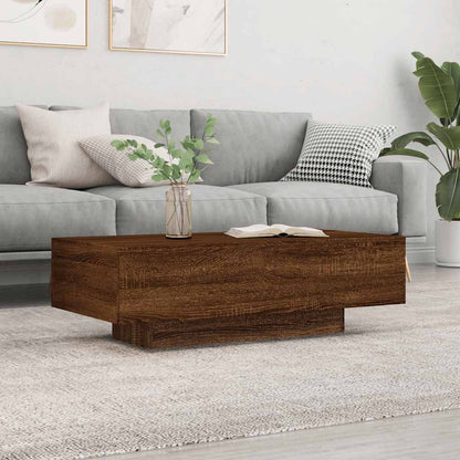 vidaXL Table basse brun aspect chêne 100x49,5x31 cm en bois d'ingénierie
