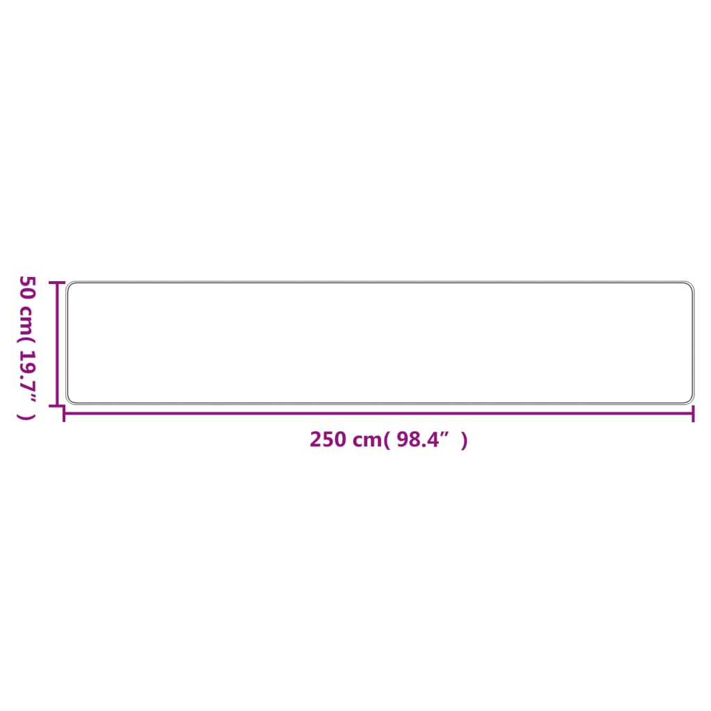 vidaXL Teppichläufer Sisal-Optik Platina 50x250 cm