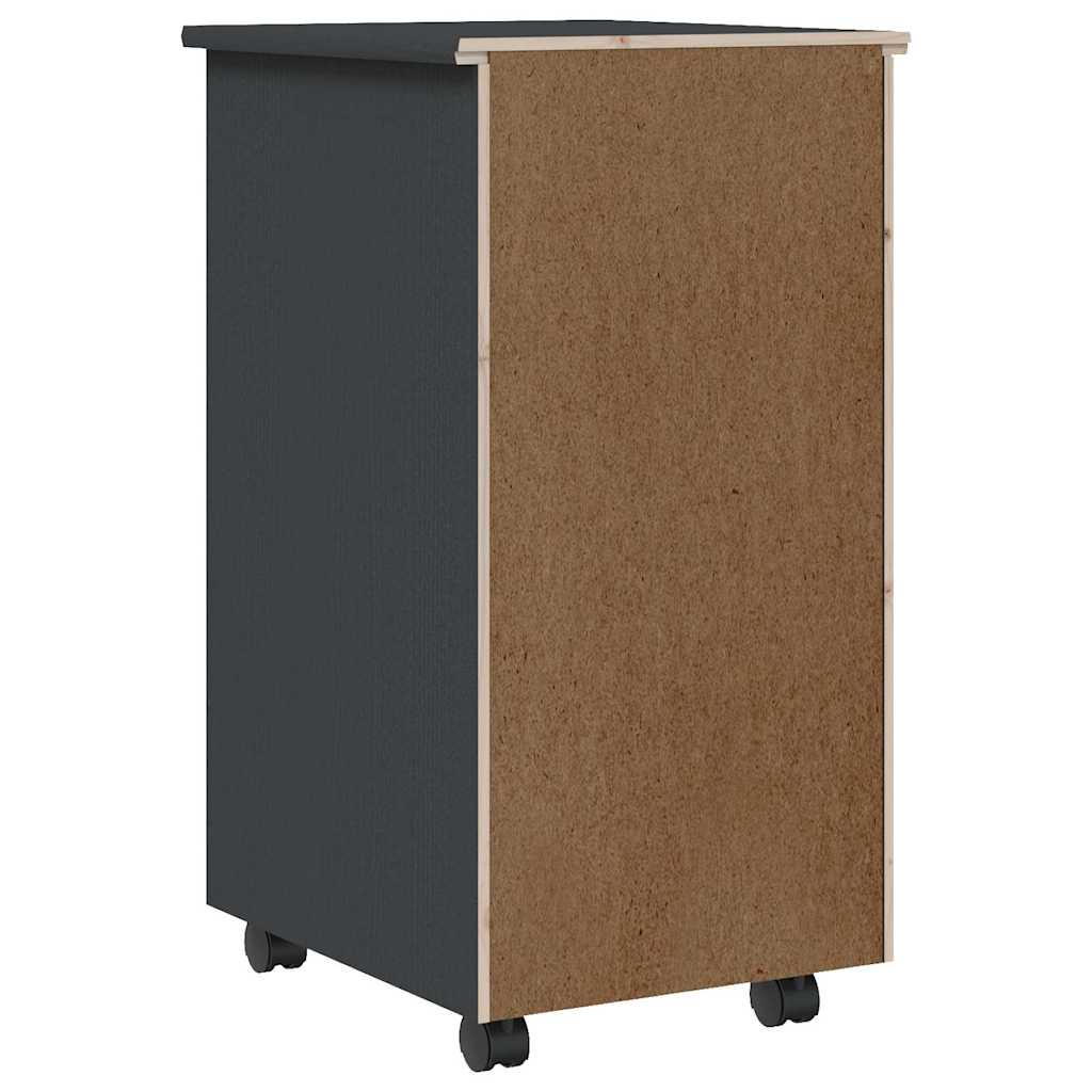 vidaXL Rollschrank mit Schubladen MOSS Grau Massivholz Kiefer