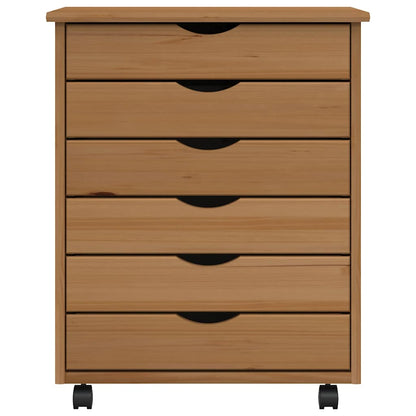 vidaXL Rollschrank mit Schubladen MOSS Honigbraun Massivholz Kiefer