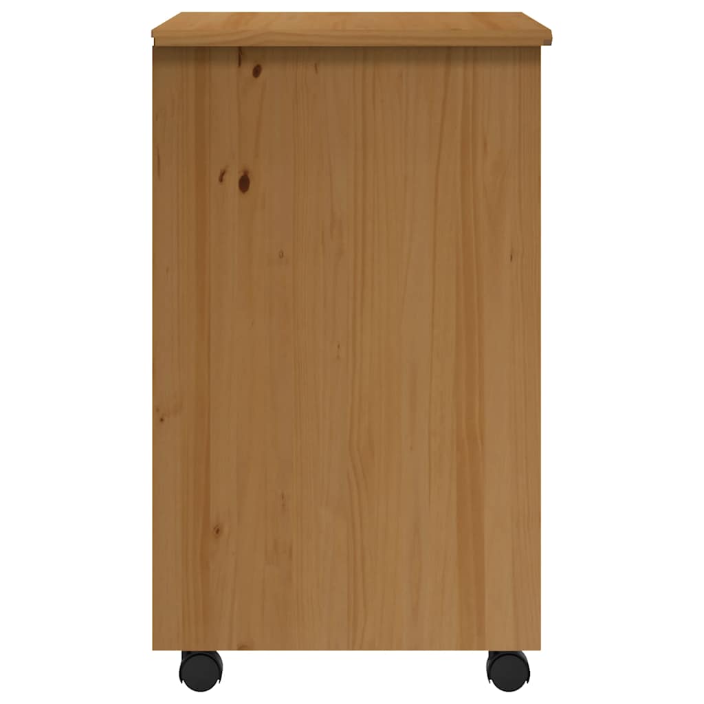 vidaXL Rollschrank mit Schubladen MOSS Honigbraun Massivholz Kiefer