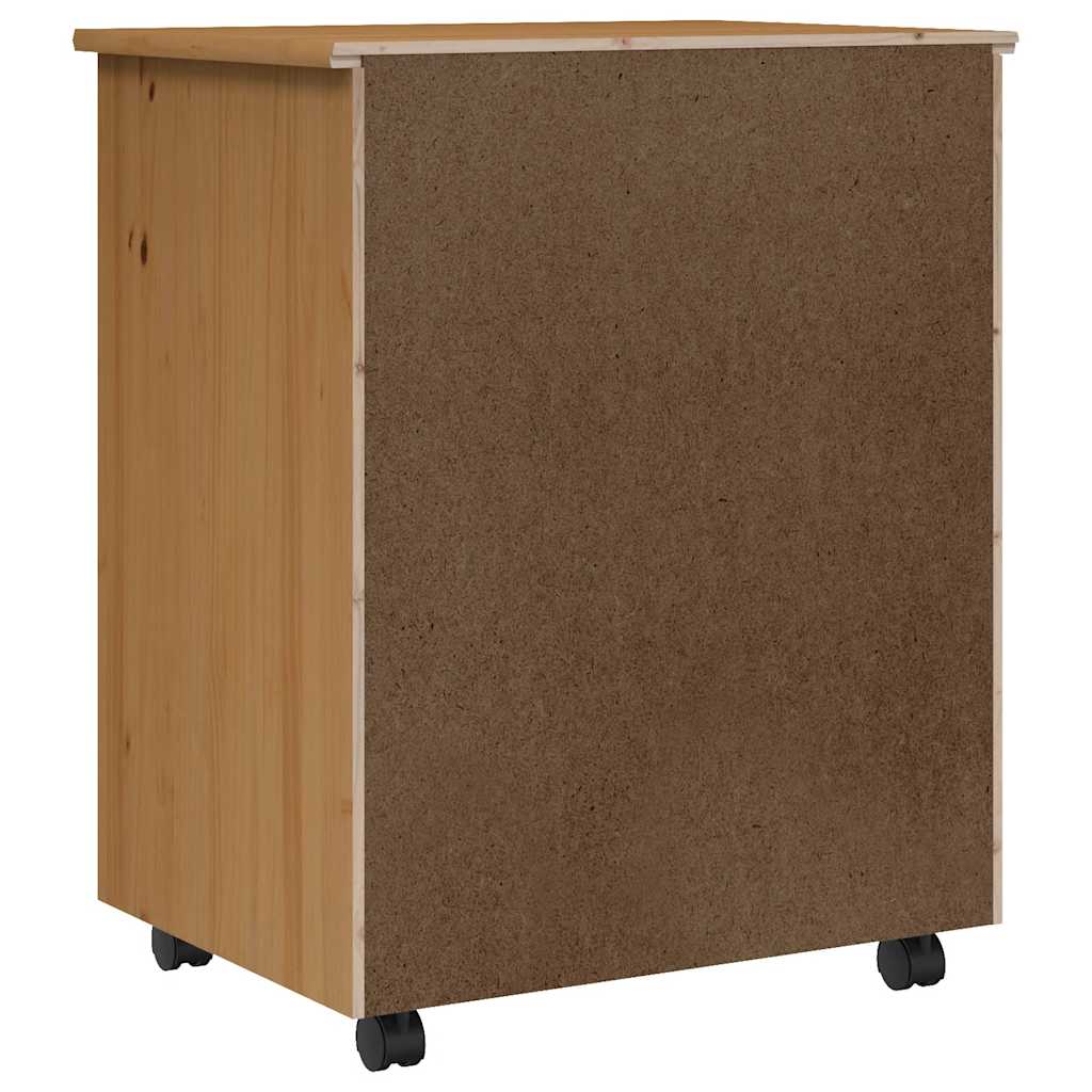 vidaXL Rollschrank mit Schubladen MOSS Honigbraun Massivholz Kiefer
