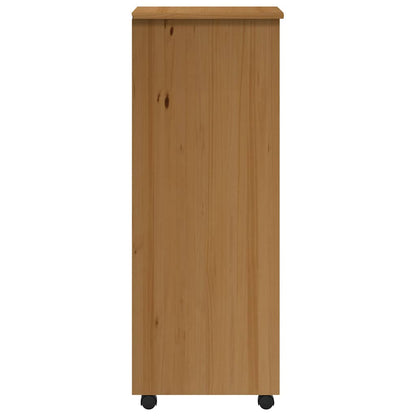 vidaXL Meuble de rangement à roulettes avec tiroirs MOSS Marron Miel Bois de pin massif