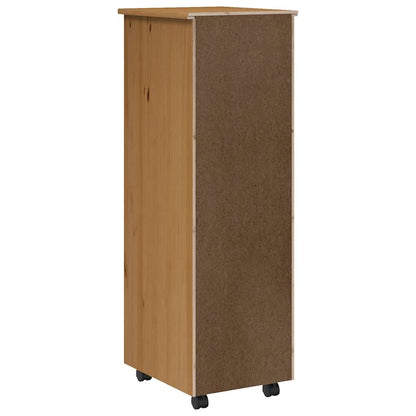 vidaXL Meuble de rangement à roulettes avec tiroirs MOSS Marron Miel Bois de pin massif