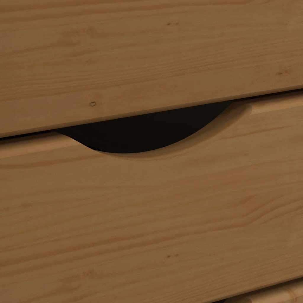 vidaXL Meuble de rangement à roulettes avec tiroirs MOSS Marron Miel Bois de pin massif
