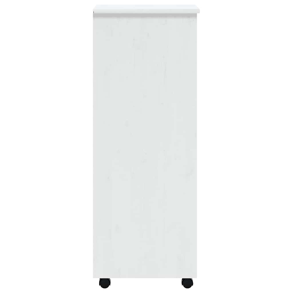 vidaXL Commode roulante à tiroirs MOSS Blanc Pin massif